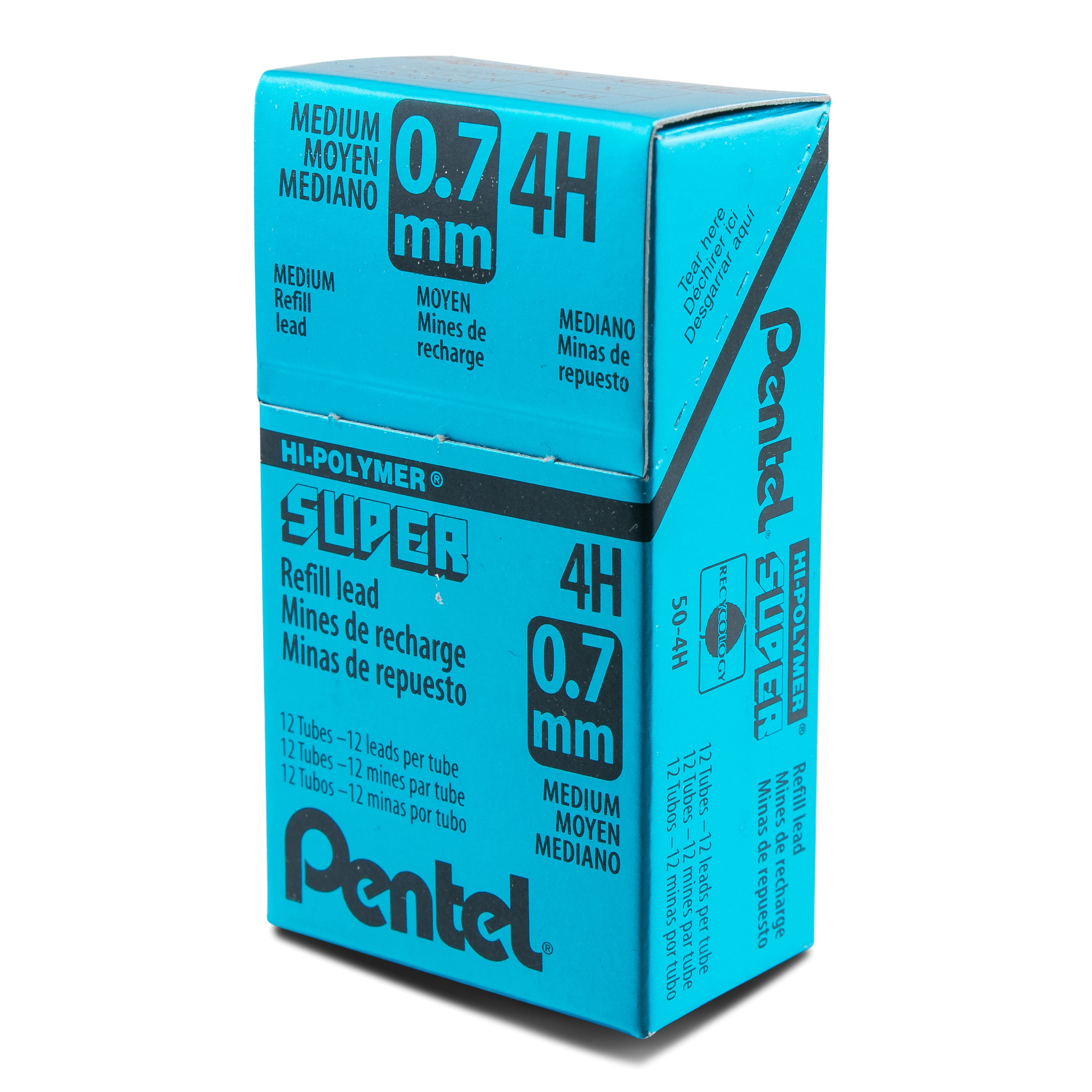 24 Pentel Hi-Polymer Mechanical Pencil Leads 0.7mm 3H 2 Tubes of 12