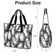 thumbnail image 3 of Tote Bag for Women - Black Halloween White Ghosts Shoulder Bag - Large Utility Work Duffle Bag with Zipper Handbag for Travel, Work, Sprots, 3 of 5