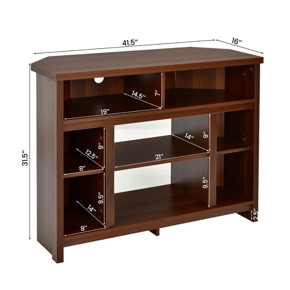 Finihen TV Stand, TV Cabinet, Modern Corner TV Stand with Adjustable Shelves for TVs up to 48 Inch, Media Entertainment Center with Storage, for Living Room, Bedroom, Coffee