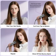 NEXPURE Curling Iron, Ionic Hair Crimper Tool, Hair Curler Waver Curling Wand with Ceramic 3 Barrel, Fast Heating, Purple, 0.8Inch