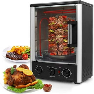 MegaChef Rotisserie Oil Free 14.25 Inch Halogen Oven Air Fryer, Rotisserie,  Roaster in Black