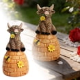 thumbnail image 2 of Resin Highland Cow Figurines 3.54 Inch, Highland Cows Decor for Farmhouse Table Kitchen Shelf, Spring Decor with Flowers, Small Animal Statues for Home Office, Gifts for Women, 2 of 5