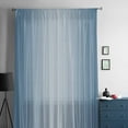 thumbnail image 5 of Blue Ombre Semi Sheer Curtains Drapes for Living Room, Bedroom, French Doors Window 108 Inches Long, Modern Gradient Abstract Art Rod Pocket Chiffon Curtain Drapery Voile Draperies Panel, 5 of 6