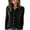 157#Black, variant on Womens Button Down Knit Cardigan Long Sleeve Lightweight Open Front Casual Crew Neck Sweater Tops Navy M