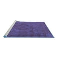 thumbnail image 2 of Ahgly Company Machine Washable Indoor Round Oriental Blue Industrial Area Rugs, 8' Round, 2 of 4
