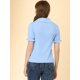 thumbnail image 3 of Camisa de Trabajo Allegra K de manga corta con Botones para Mujer Azul XS, 3 of 5