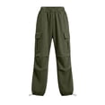 thumbnail image 6 of ZHYou No Boundarie Womens Cargo Pants Casual Drawstring Baggy Loose Fit Lightweight Flare Workout Hiking Trousers,Army Green,Size S, 6 of 6