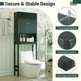 thumbnail image 5 of Auranook Over the Toilet Storage Cabinet, 66" Bathroom Organizers with Fluted Doors, Adjustable Shelf & Bottom Bar, Open Storage Cube, 5 of 8