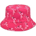 thumbnail image 2 of Unisex Black Flamingo Bucket Hat Reversible Summer Trendy Couple Fisherman Caps for Women Men Beach Vacation, 2 of 3