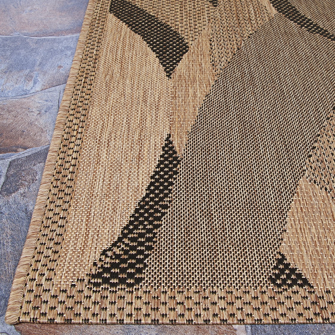 Couristan 2' x 3.5' Brown, Gray And Black Abstract Designed Rectangular Polypropylene Area Throw Rug