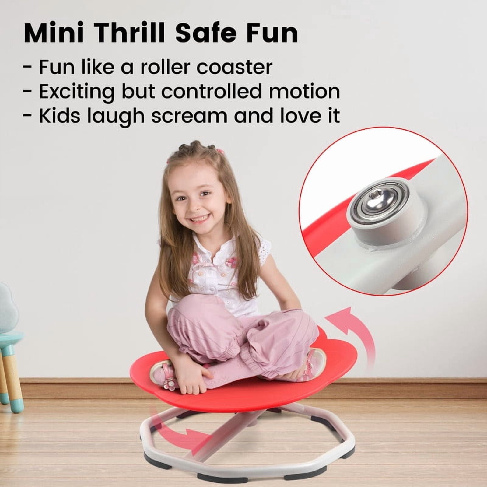 Every Moment Counts Sensory Spinning Chair for Kids - 360° Rotating Therapy Seat to Improve Balance & Coordination, Desk Chair for Autistic/ADHD Children Age 2-10, Non-Slip Sensory Integration Tool