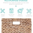 thumbnail image 5 of WILLYO  10.5x10.5in Pack of 5 Cube Storage Baskets, Water Hyacinth Multipurpose Collapsible Organizers, Handwoven Laundry Totes for Laundry, Living Room, Kids Room & Nursery - White, 5 of 7