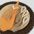 thumbnail image 3 of MKLZ 6 pcs Napkin Rings, Wood Tassel Bead Napkin Holder for Table Decor, Wedding Dinner, 3 of 5