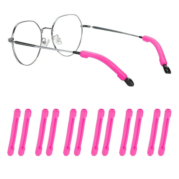 Uxcell Eyeglass Ear Cushions, 6 Pairs Glasses Ear Grip for 3-8mm Glasses, Rose Red