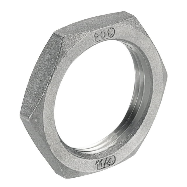 Cast Pipe Fitting Hex Locknut, 304 Stainless Steel Hex Lock Nut 1 1/4" Female Thread (DN32)