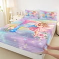 thumbnail image 4 of jejeloiu Cute Cartoon Princess Queen Sheet Sets For Girls,Magical Initial Alphabet P Bed Set For Kids,4 Pieces, 4 of 6