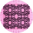thumbnail image 1 of Ahgly Company Indoor Round Oriental Pink Traditional Area Rugs, 5' Round, 1 of 4