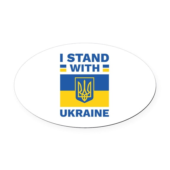 CafePress - I Stand With Ukraine - Oval Car Magnet