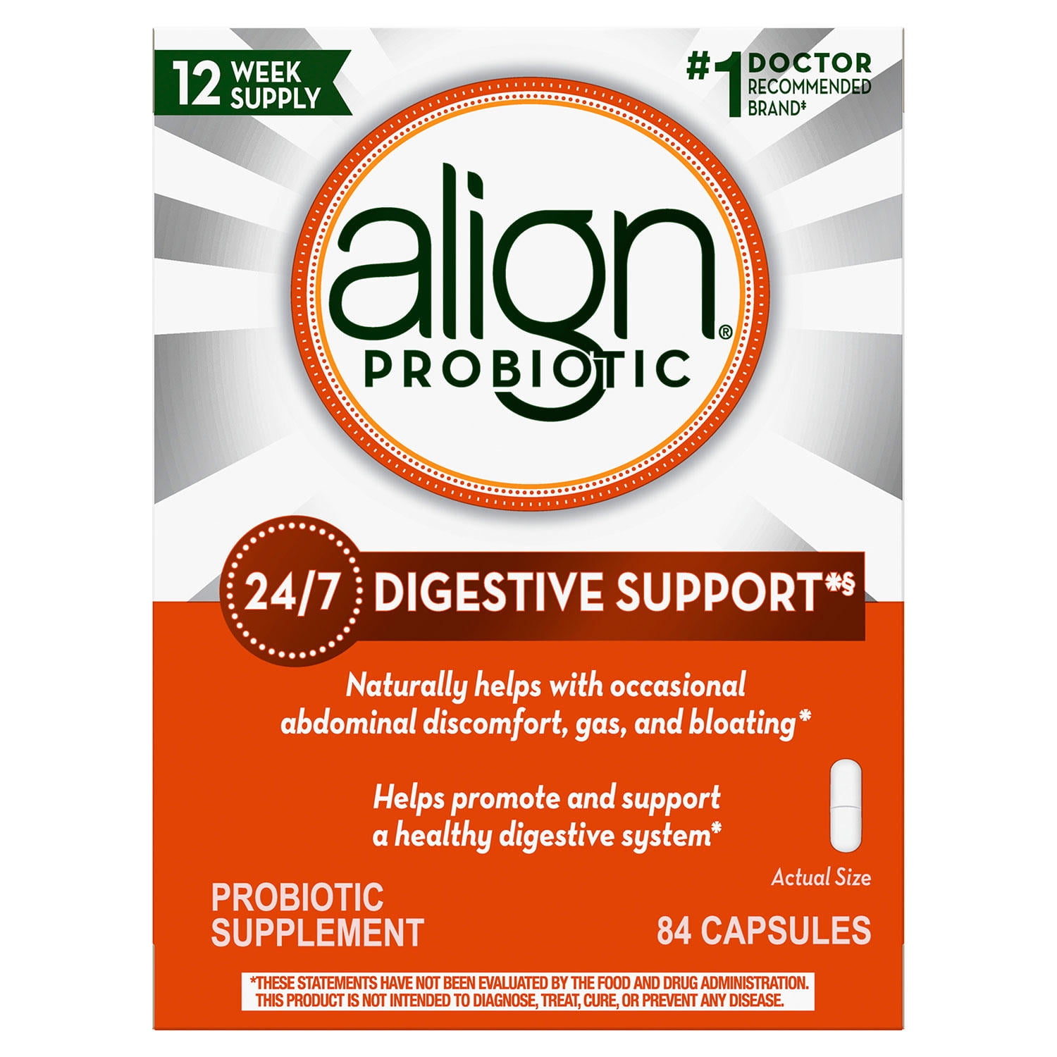 Align Probiotic Supplement For Daily Digestive Health (84 Ct