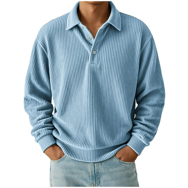 pstuiky mangas largas para hombre, Cárdigan informal de manga larga con solapa y botones para hombre, color liso Tops de hombre xxxl