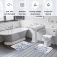 thumbnail image 5 of Blue Spring Floral Bath Mat 3 Piece Bathroom Rug Set, Watercolor Botanical Summer Vintage Non Slip Bath Rug Contour Mat and Toilet Lid Cover, Absorbent Shower Mats Soft Bath Rugs and Mats Sets, 5 of 8