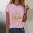 thumbnail image 2 of felwors Happy New Year Shirt for Women 2026 New Years Eve T-Shirt Countdown Fireworks Holiday Party Tops(Pink, L), 2 of 8