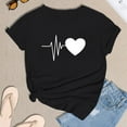 thumbnail image 4 of Bjutir Graphic Tees For Women Spring Fashion Casual Floral Print Short Sleeve T Shirt Blouse Top Black S, 4 of 6