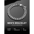 thumbnail image 6 of ChainsProMax Mens Chain Bracelet Stainless Steel Curb Chain Bracelet Men 10MM 19CM Wrist Chain Fathers Day Jewelry Gift, 6 of 8