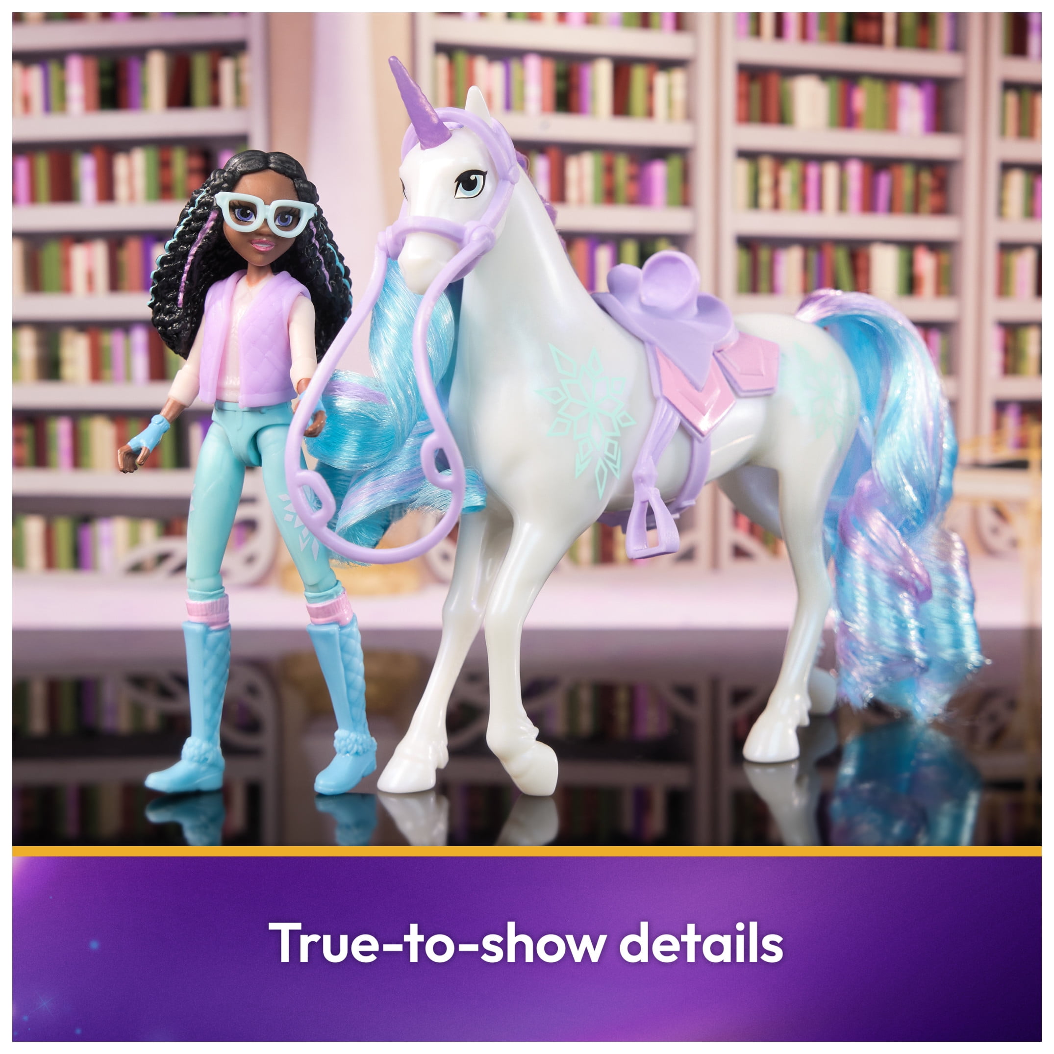 Unicorn Academy, Layla & Glacier with 2 Riding Accessories, Toys for Girls Ages 4+