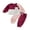 Maroon, variant on Loicainy Baby Toddler Girl Contrast Color Fall Outfits 6 12 18 24 Months 2T 3T Long Sleeve Pullover T shirt Elastic Pants Clothes Set