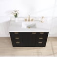 thumbnail image 5 of Cadiz 48" Single Vanity in Fir Wood Black with Composite top in Lightning White, 5 of 18