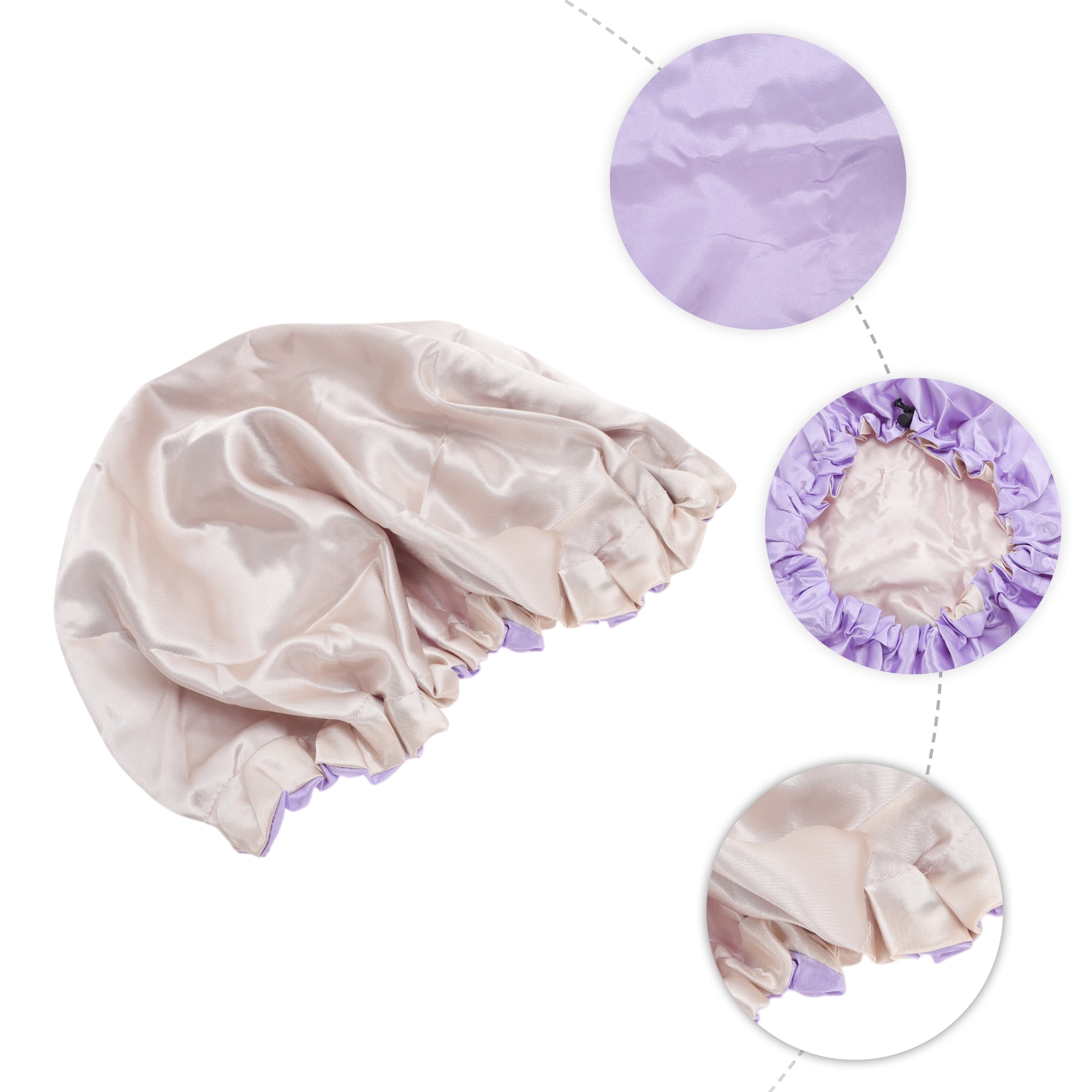 Unique Bargains Women Reusable Shower Cap for Bathroom Hotel 1 Pc Light Purple