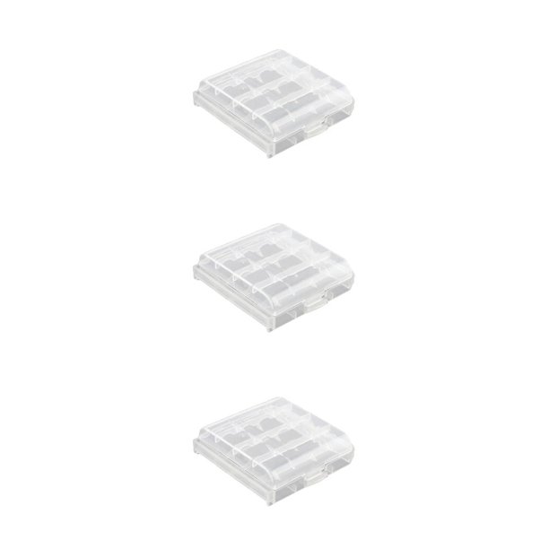 Monstrate Caja de para CR123A, caja de almacenamiento de para 17670 18350, caja de plástico duro para organizador de baterías AA/AAA Blanco 3piezas Monstrate CBP053547