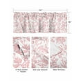 thumbnail image 3 of Coral Red Flower Curtain Valance for Windows/Living Room/Kitchen/Bathroom/Café, Short Rod Pocket Tier Curtain Window Treatment Panel Vintage Farmhouse Boho Leaf Spring Topper Curtain 42''x12'', 3 of 6