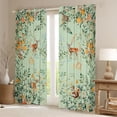 thumbnail image 2 of Erosebridal Tropical Flower Curtains Pack of 2 (42x84 Each), Woodland Animal Squirrel Deer Curtains Blackout, Green, 2 of 6