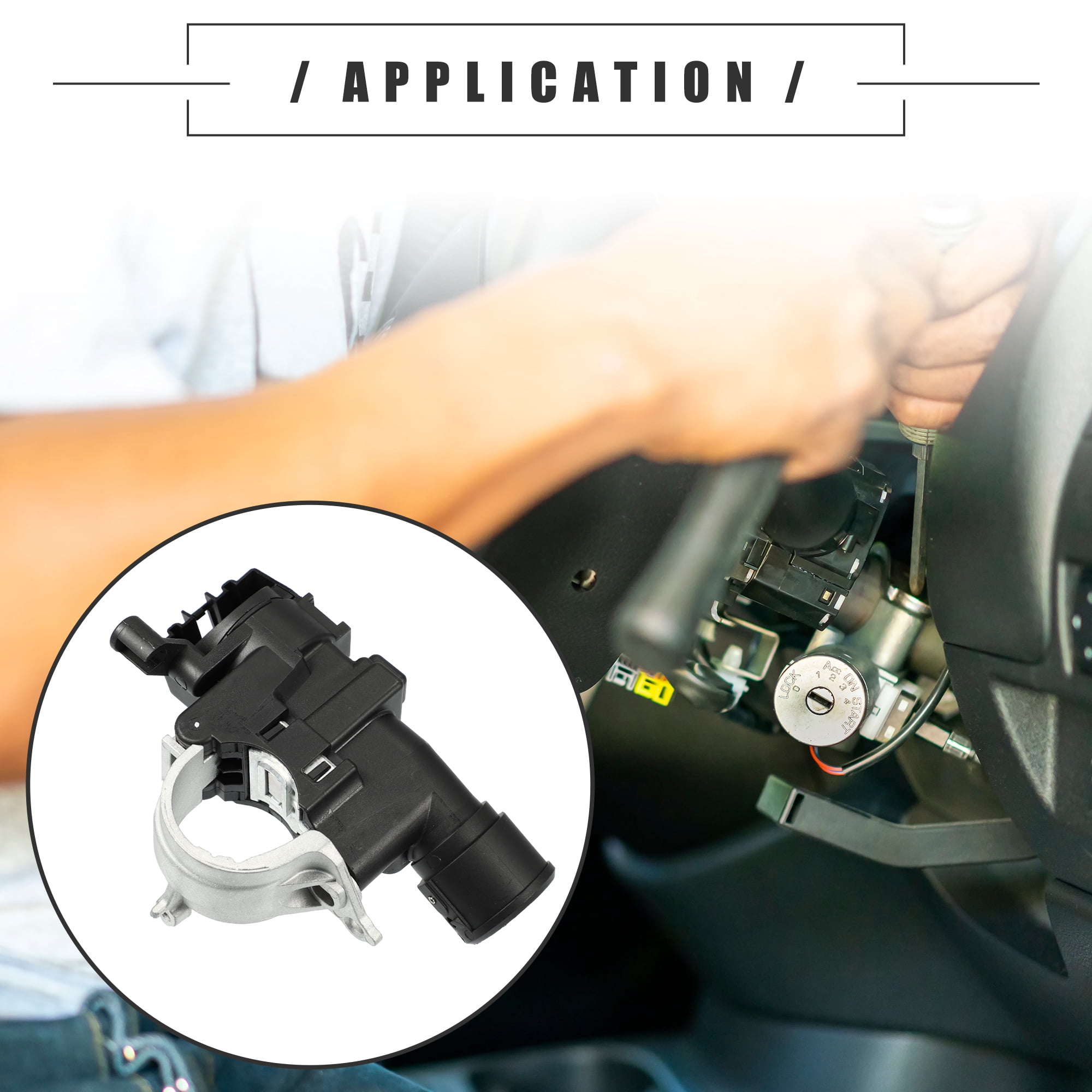 Unique Bargains Ignition Lock Housing for Ford Escape 2008-2010, ABS Metal Black Silver