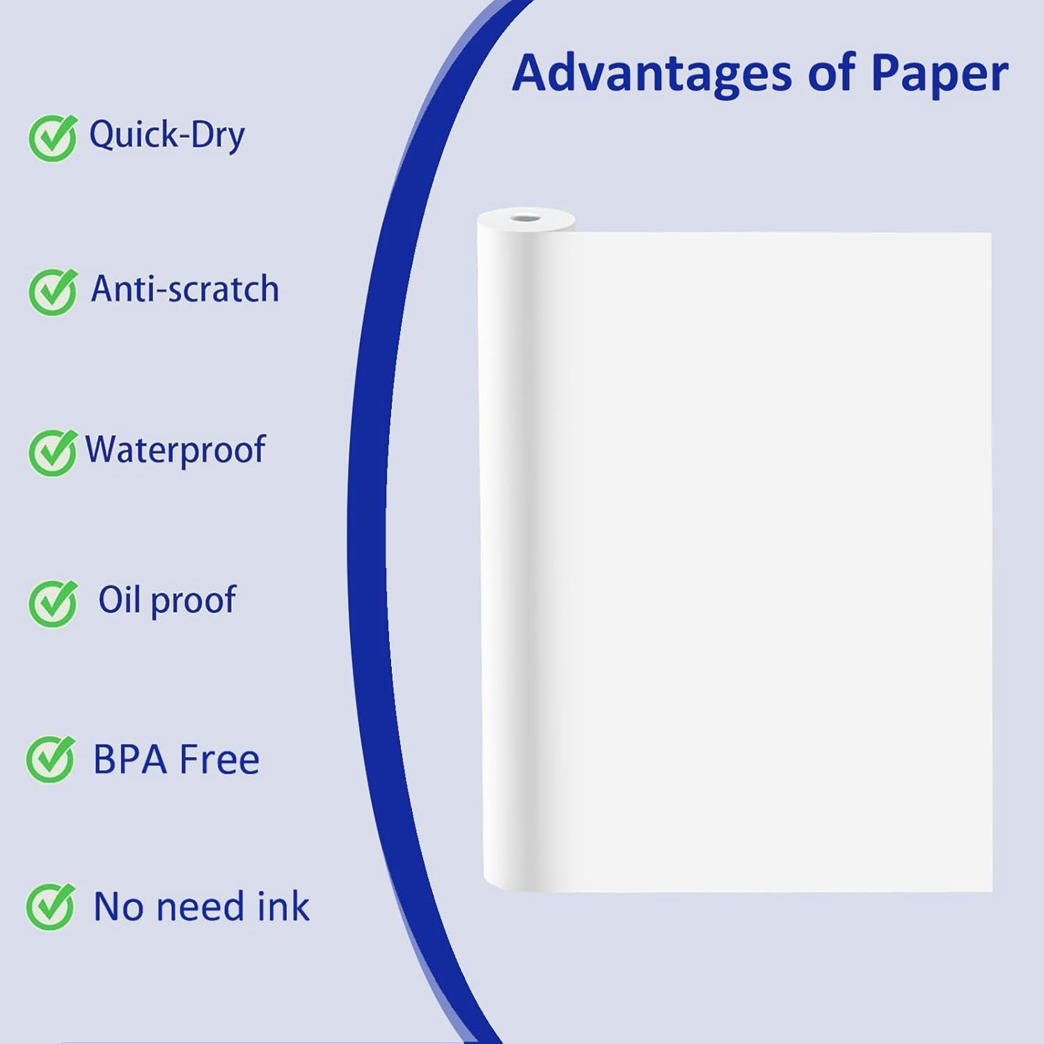 6 Rolls Thermal Paper 8.5 X 11 Inch, US Letter Paper Roll for M08f M832 Portable Printer, Thermal Printer Paper, Quick-dry A4 Paper Rolls for M08f M832 Inkless