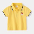 thumbnail image 2 of Polo Shirts For Boys 12-14  Kids Boys Girls Short Sleeve Shirt With Pocket Button Closure Comfortable & Soft Fabric Z0A-Yellow, 4-5 Years, 2 of 3