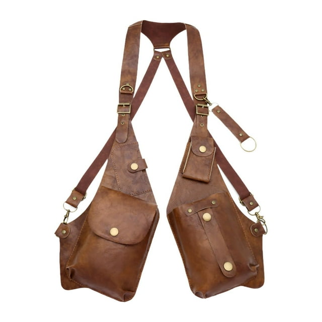 Bolsillo para el hombro en la parte superior de la axila de bolsillo para fiestas de senderismo al aire libre hombres y mujeres Marrón