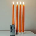 thumbnail image 1 of Juego de 4 velas cónicas sin llama, color naranja, 28 cm, de Lamp Ni-jasw, 1 of 6