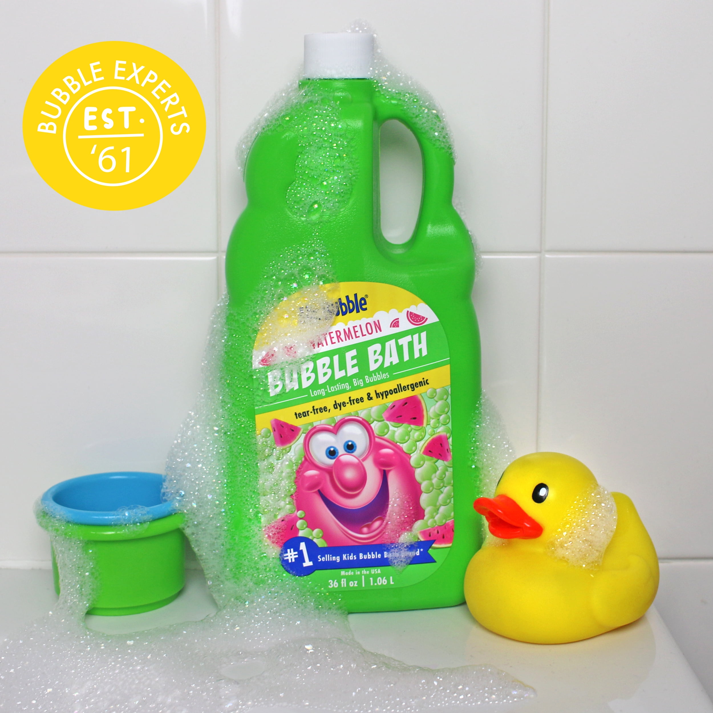 Mr. Bubble Watermelon Bubble Bath, Hypoallergenic Bubble Bath for Kids, Dye Free, 36 fl oz