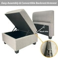 thumbnail image 2 of HYEASTR Modular Sectional Sofa with Storage Chaises Sectional Sleeper Sofa Couch with Adjustable Backrest/Armrest, Sectional Sofa Bed Combination - Linen Grey, 2 of 9