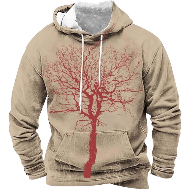 VBARHMQRT Chandails Molletonnés à Col Rond pour Hommes Chandails Sport Décontractés à Manches Longues à Capuche Imprimés 3D pour Hommes