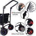 thumbnail image 4 of Uitility Folding Wagon | Heavy-Duty Collapsible Cart with Brakes & Adjustable Handle | for Gardening, Beach Trips, Camping, Shopping & Outdoor Transport (Black/Grey), 4 of 6