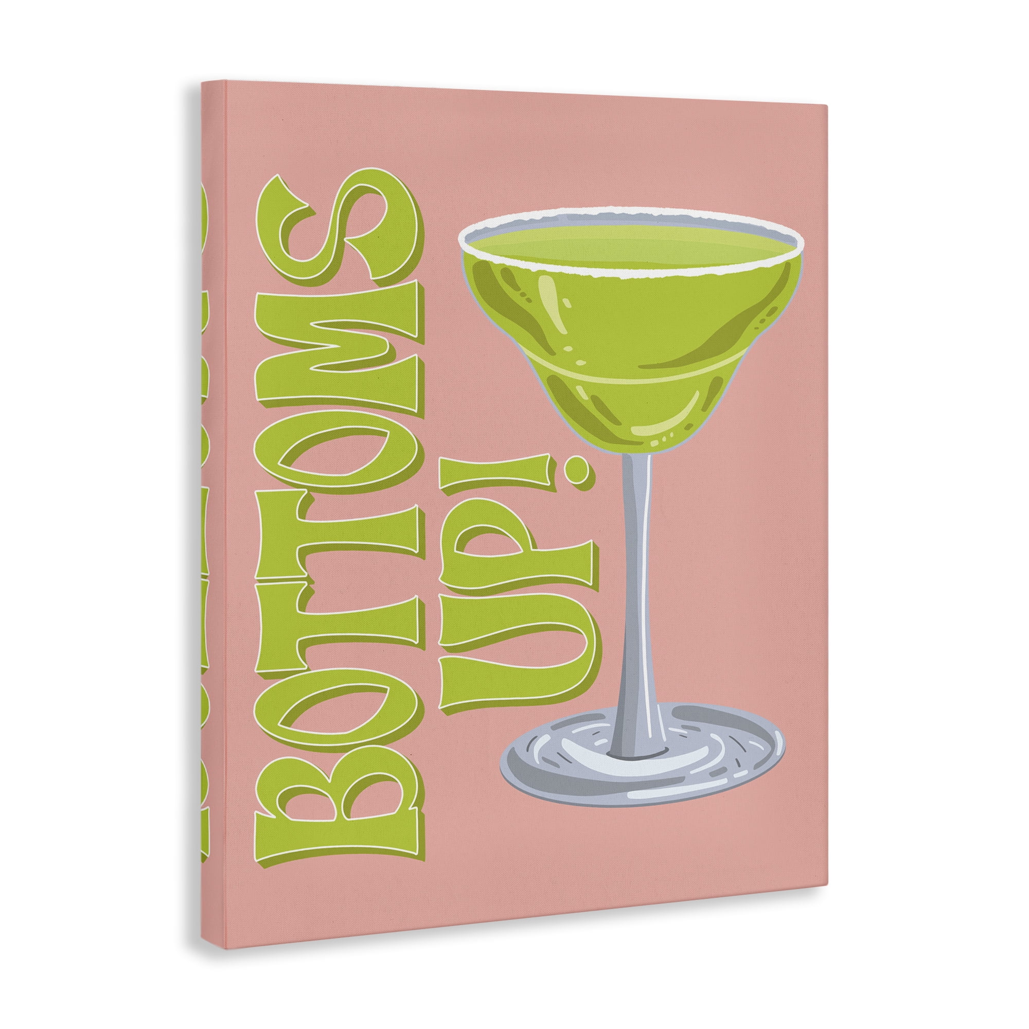 Stupell Industries Bottoms Up Cocktail Food & Beverage Painting Wrapped Canvas Art Print Wall Art, 16 x 20