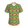 thumbnail image 2 of Uemuo Vegetable Printed Women's Classic V-Neck T-Shirt - Soft, Breathable, Moisture-Wicking, Perfect for Casual, Office, Travel, and Everyday Wear-X-Large, 2 of 5