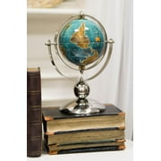 Modern Decorative Desktop Blue World Atlas Map Globe With Rotational Axis 9"H