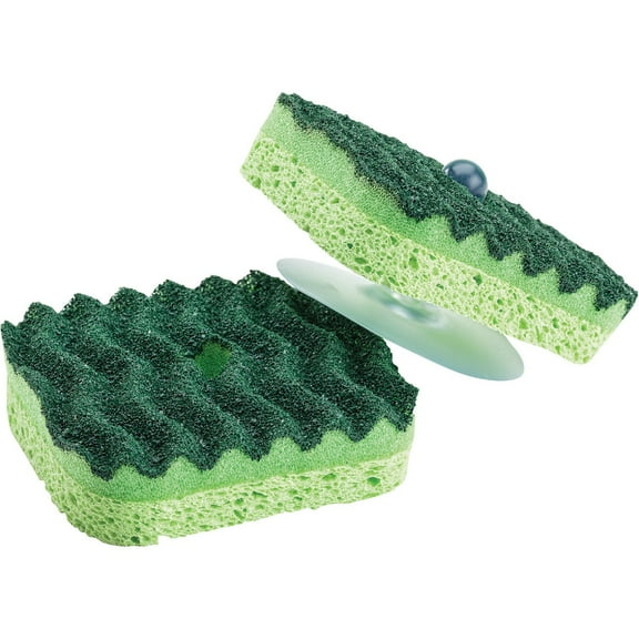 Libman 3.5 In. x 3.5 In. Green Scrub Sponge (2-Count) 2106