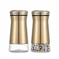 thumbnail image 4 of 2PCS Copper Stainless Steel Salt and Pepper Shakers Clear Bottom Jar Bottle Container with Stainless Steel Top copper spice jars, 4 of 5