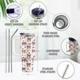 thumbnail image 7 of Bow Knot Gift, 40 Oz Bow Knot Tumbler with Handle & Straw, Birthday Gifts for Your Girlfriend Women, Stainless Steel Pink Leopard Print Bow Cup, Gifts for Mothers Day, 7 of 7